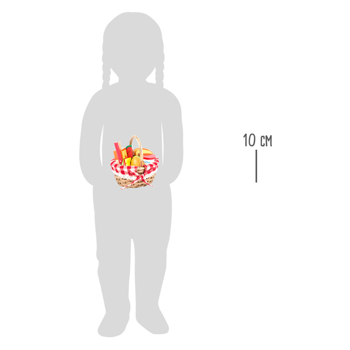 Kleiner Fußpicknickkorb mit Holzschnitt