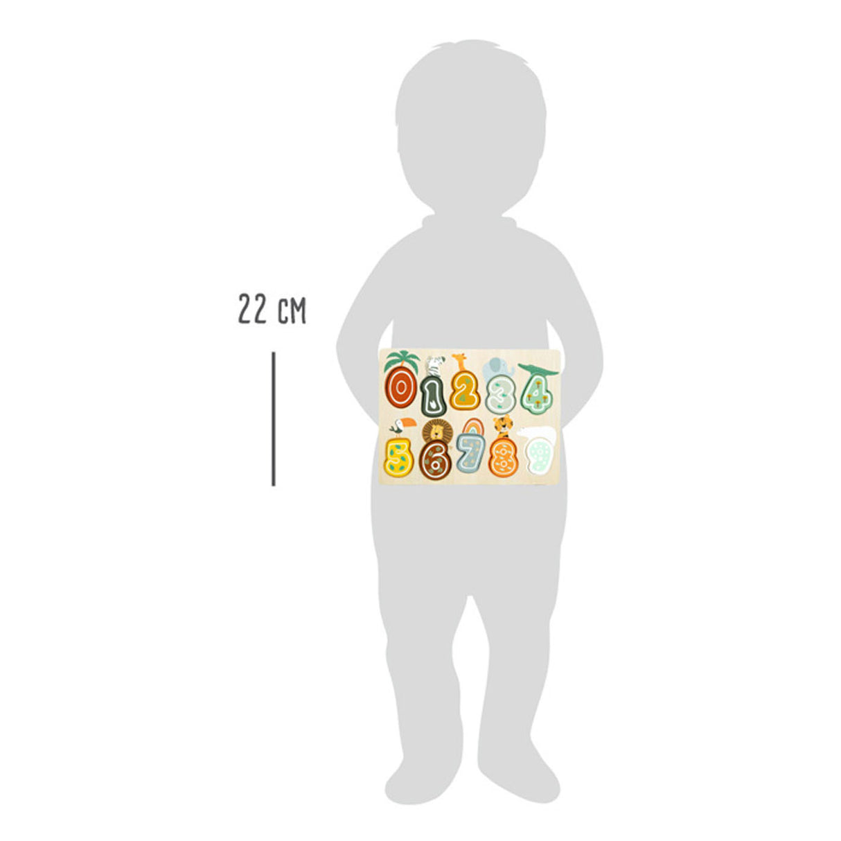 Drewniana liczba drewniana mała stóp safari