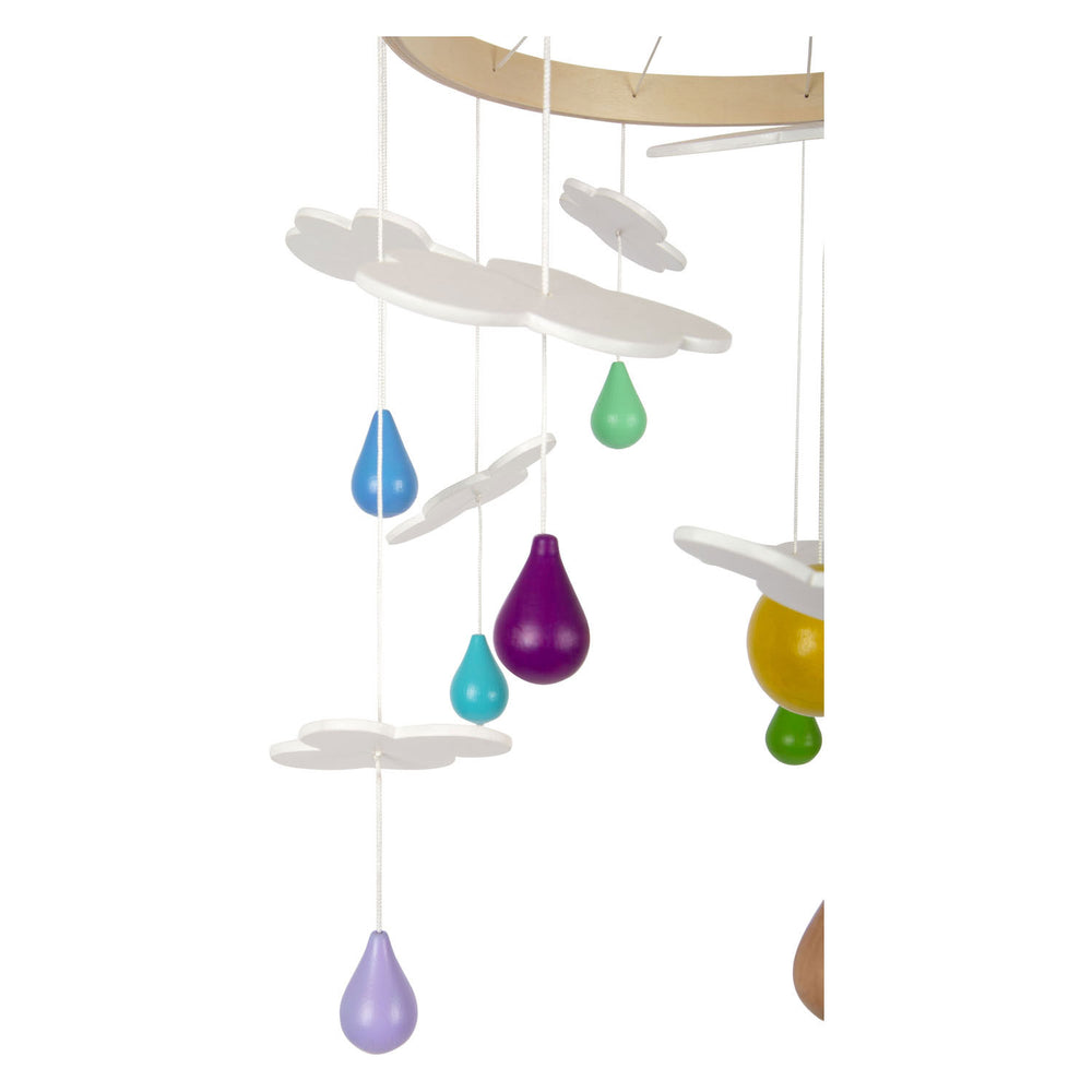 Arcoiris móvil de bebé de madera de madera de pie pequeño