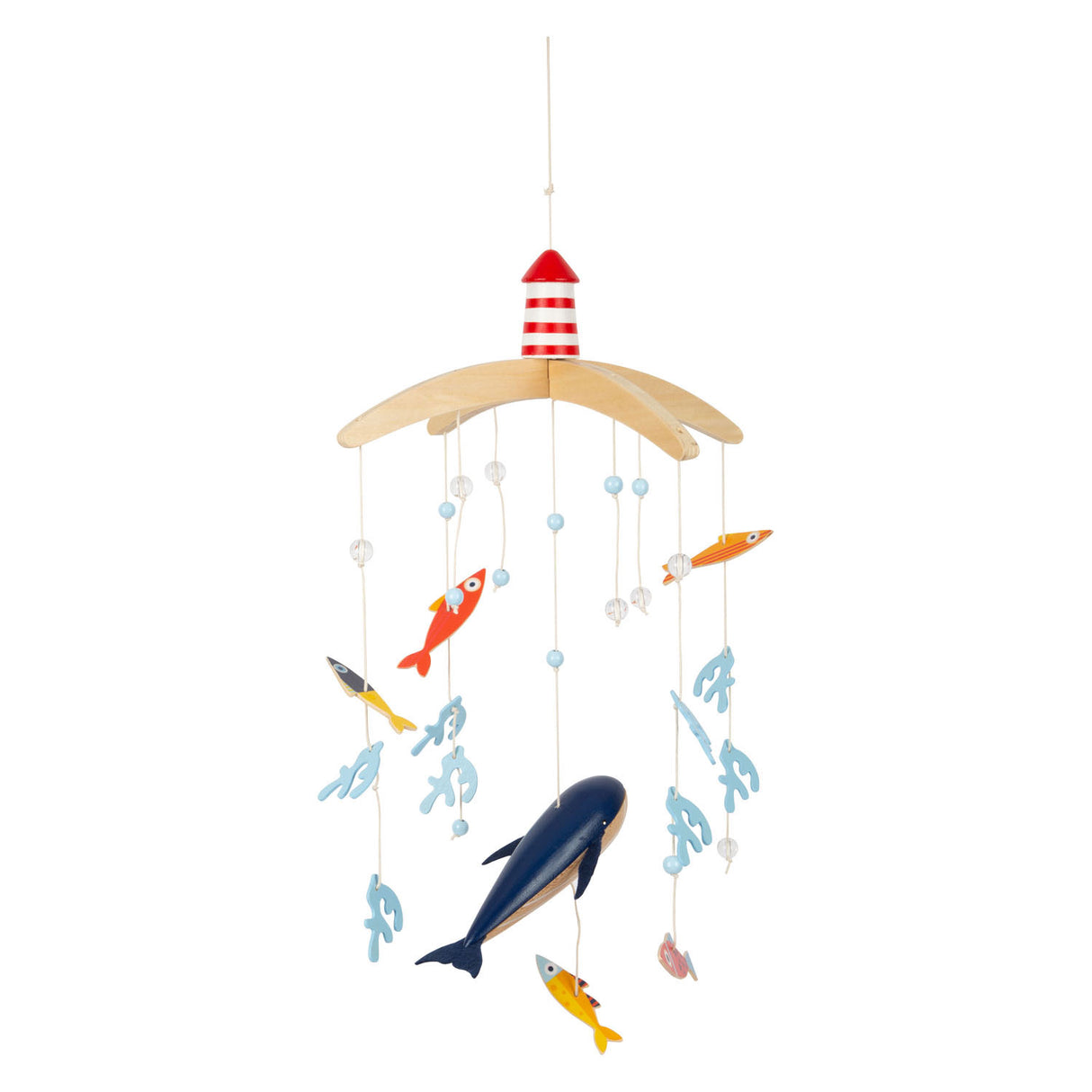 Pequeño pie de madera bebé móvil móvil océano