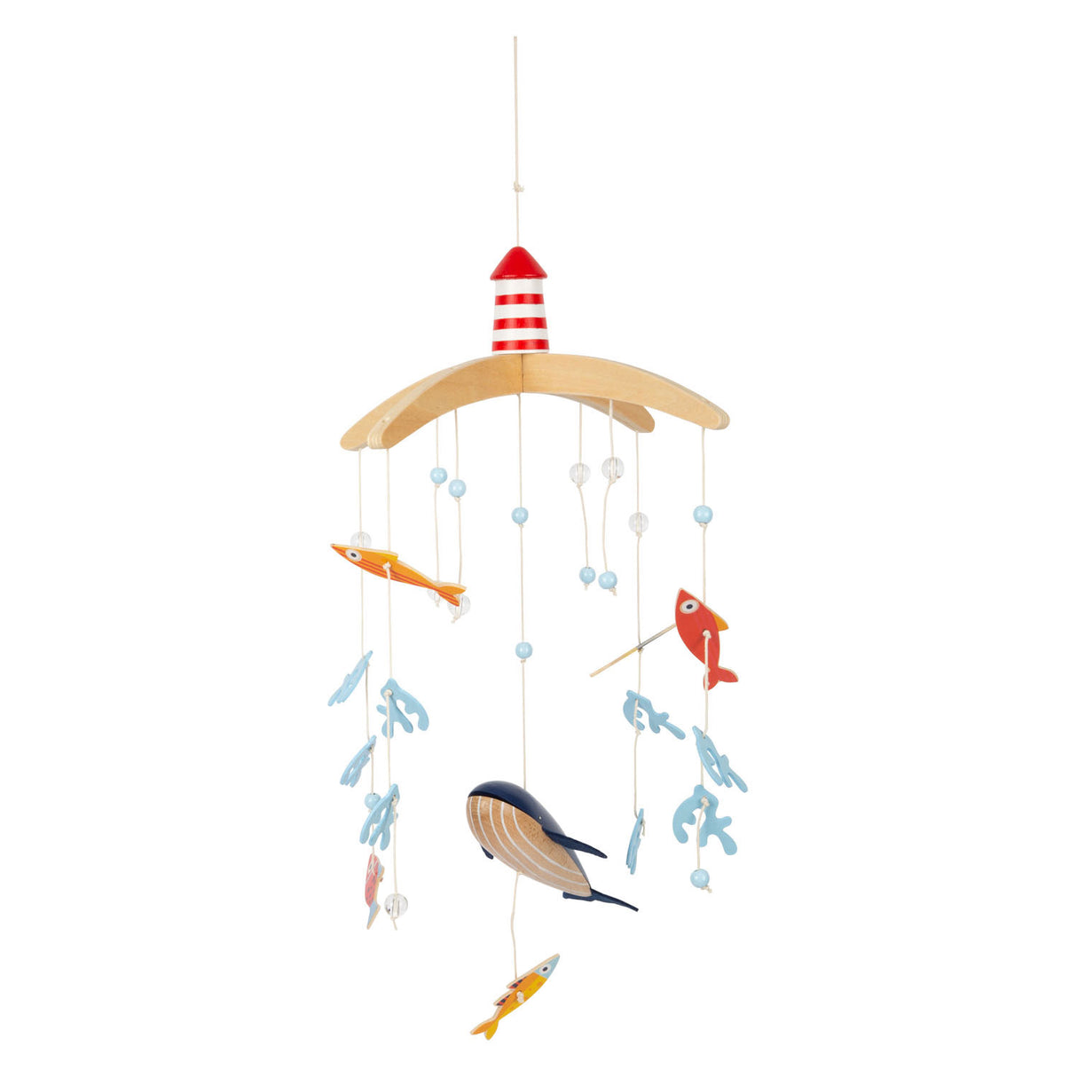 Pequeño pie de madera bebé móvil móvil océano