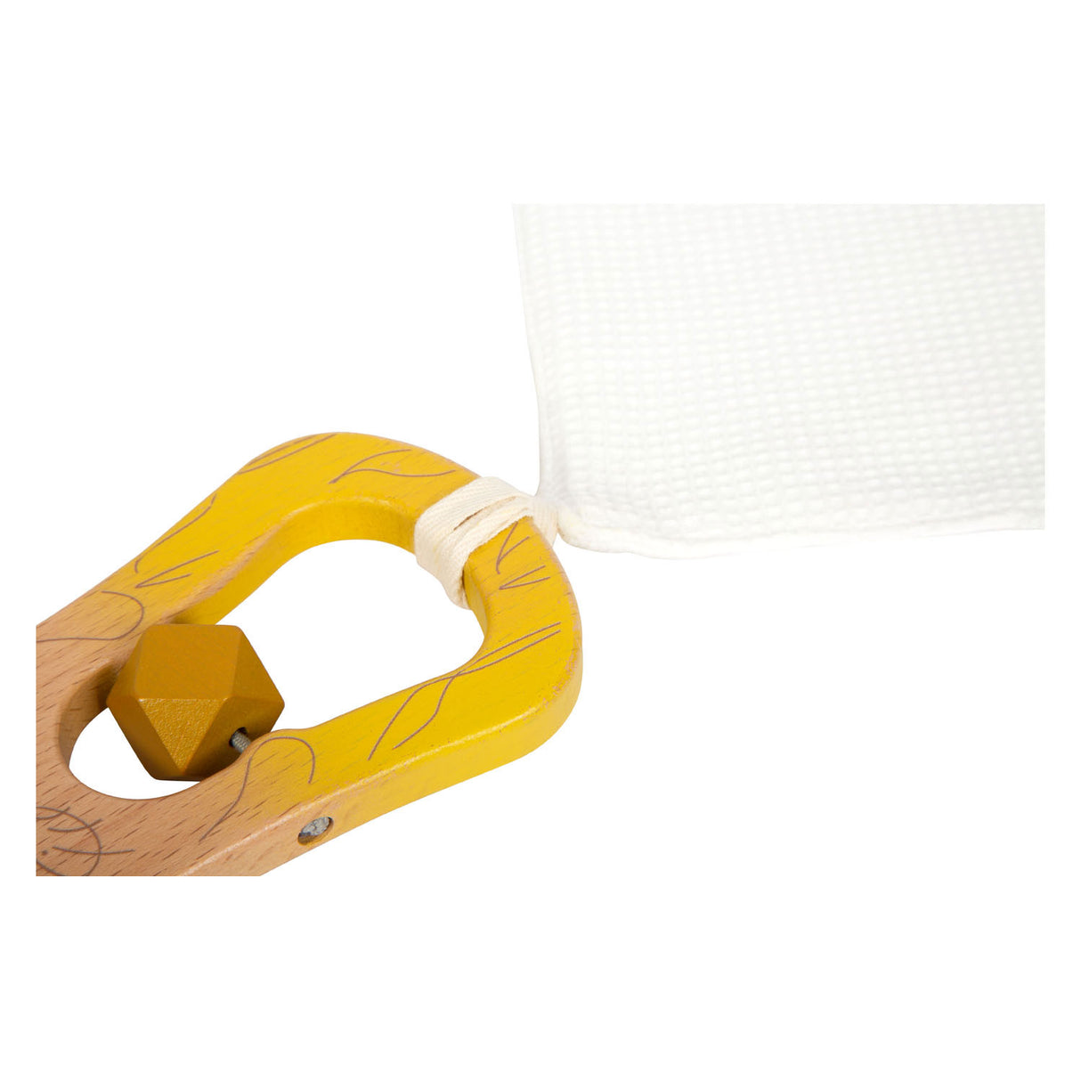 Costa de mar de tela de pie pequeño con sonajero y agarre, 3dlg.