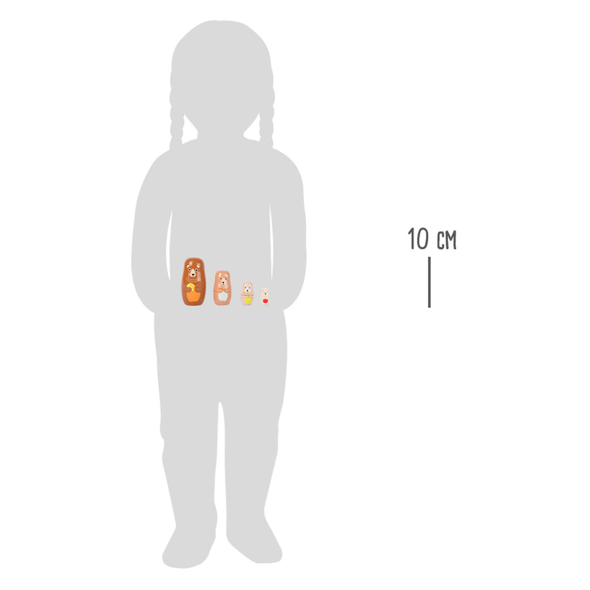 Familia de muñecas de madera de madera de pie pequeña