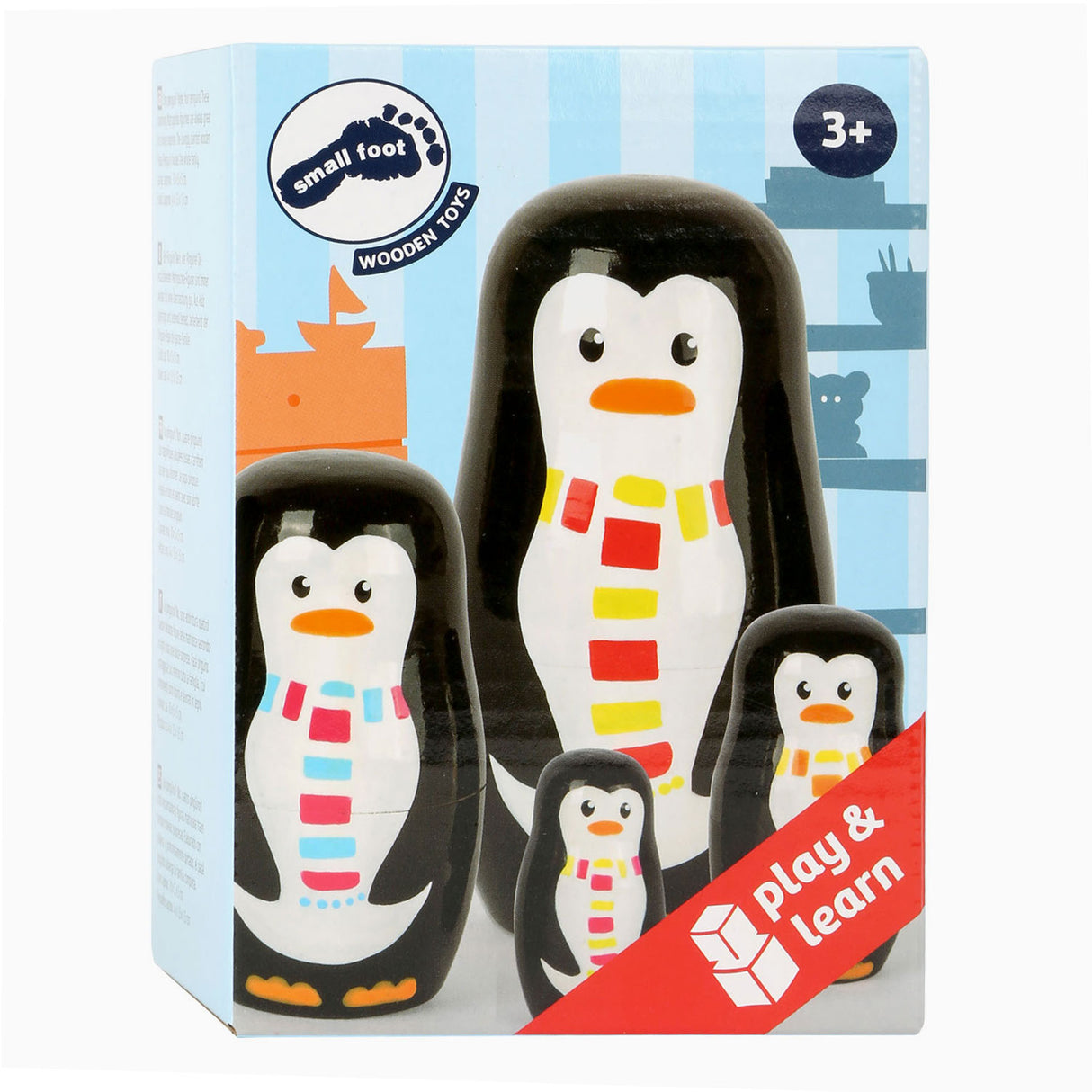 Bábóg beag Matryoshka adhmaid Teaghlach Penguin