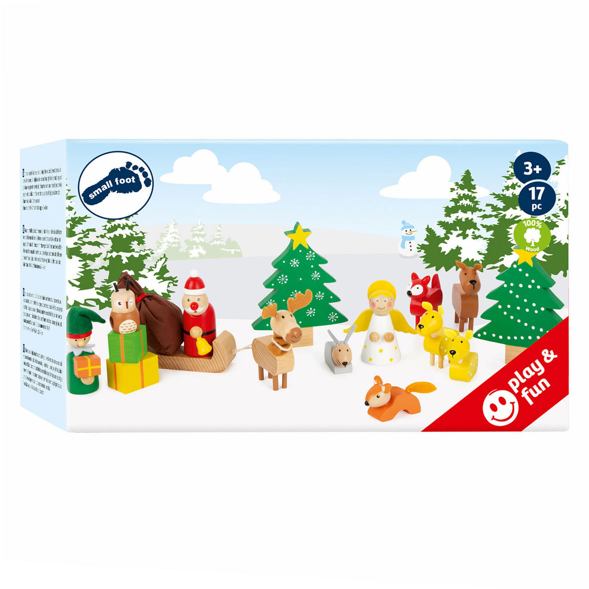 Small Foot Wooden Animal Christmas in the Forest Playset, 17pcs.