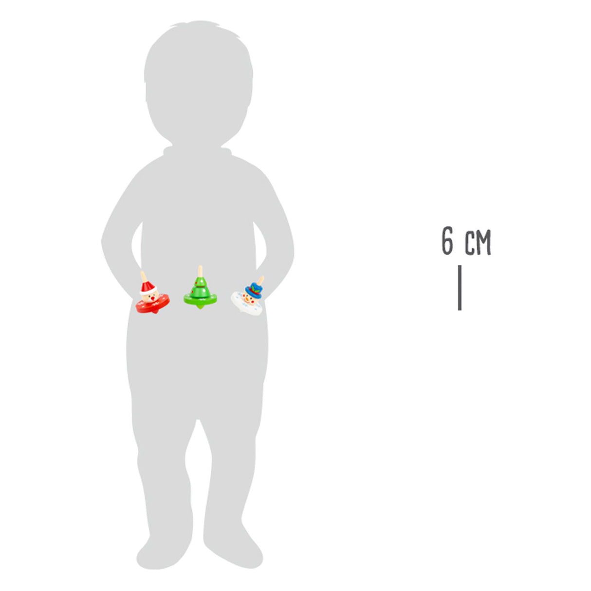 Klenge Fouss Holz Spinning Top Chrëschtdag