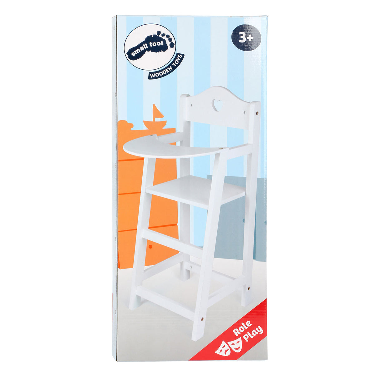 Kislábú fa babaszék fehér