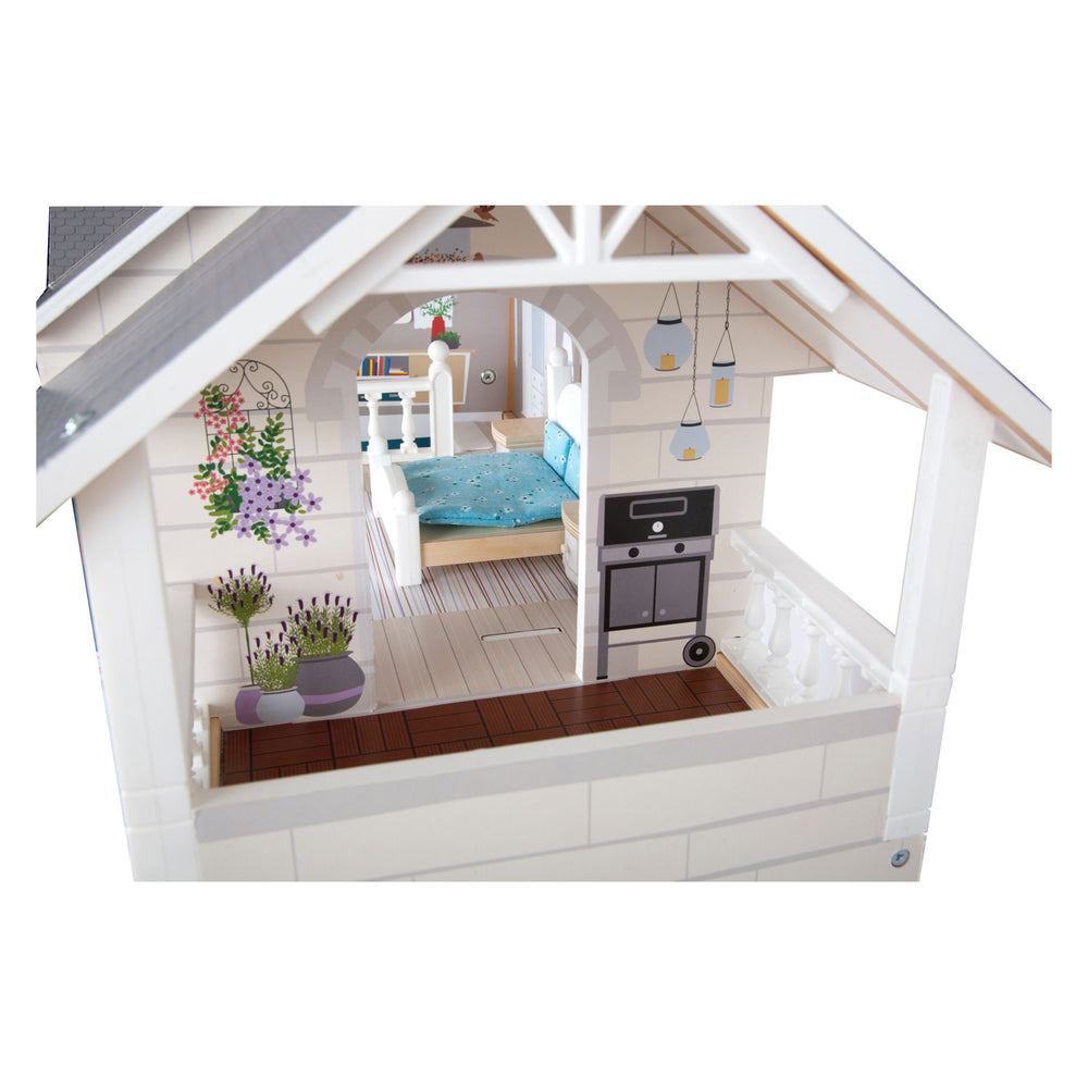 Kis lábú fa Urban Villa Dollhouse kiegészítőkkel, 13dlg.