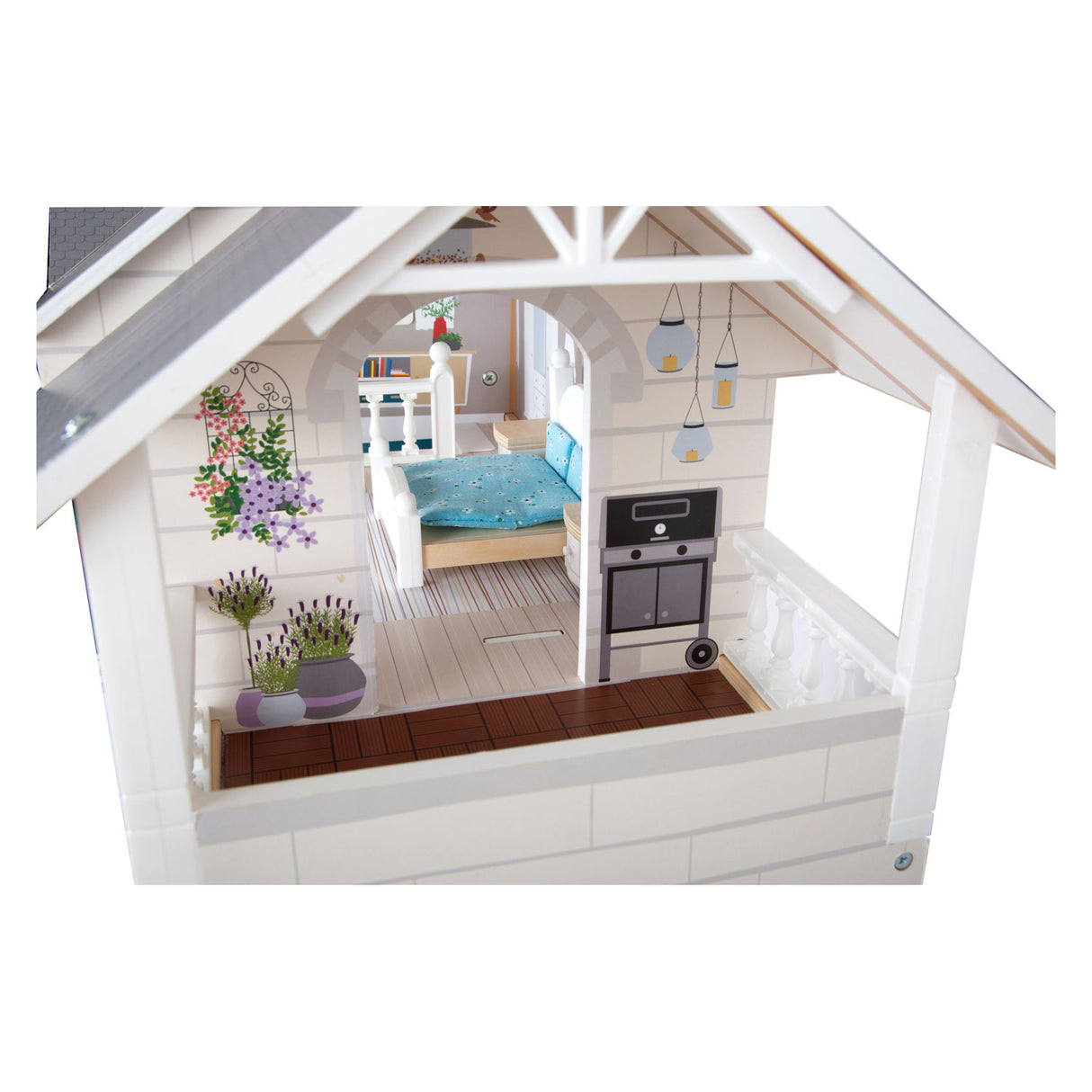 Kis lábú fa Urban Villa Dollhouse kiegészítőkkel, 13dlg.