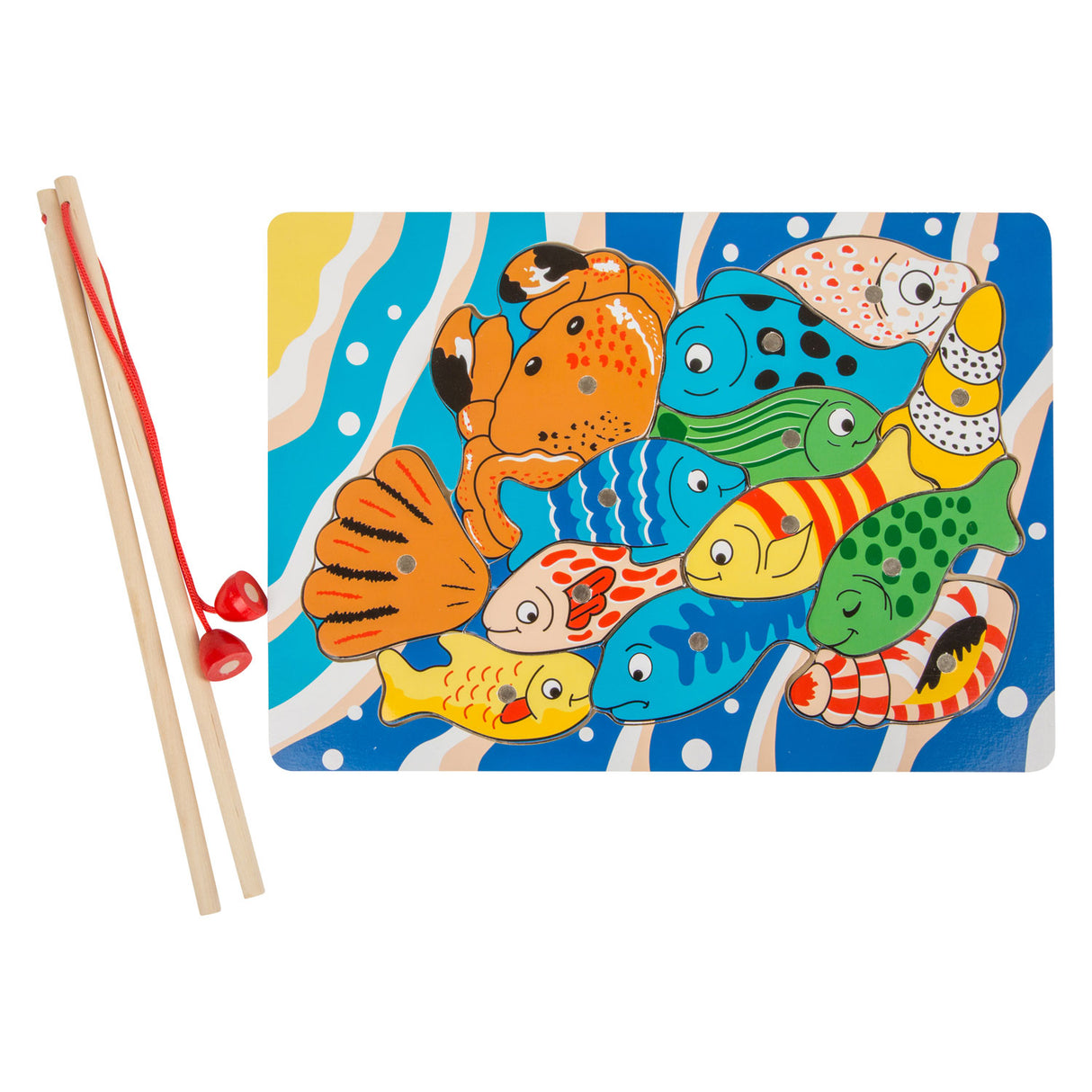 Pieni jalka puinen kalastuskalastus palapeli