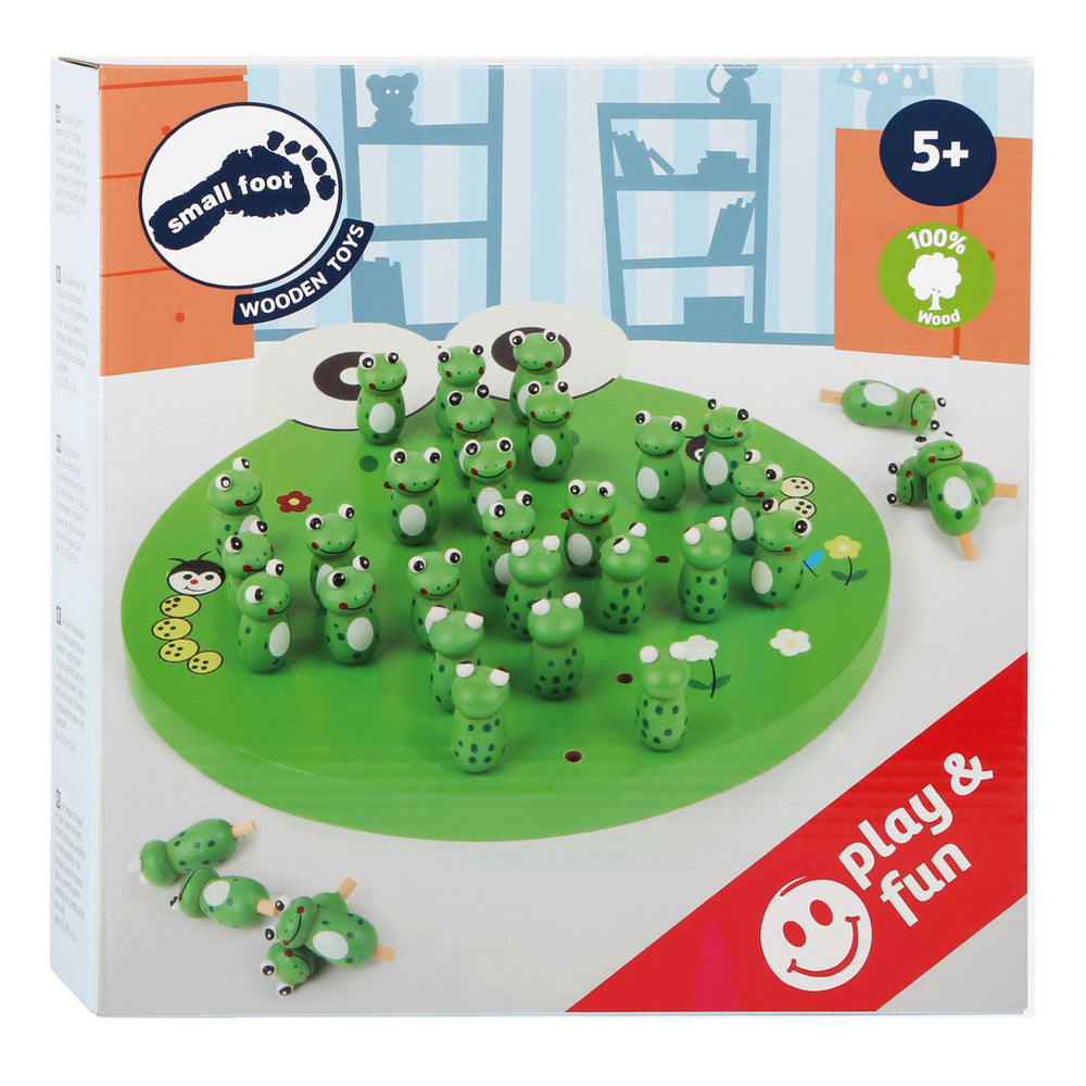 Grenouille solitaire de jeu en bois de petit pied