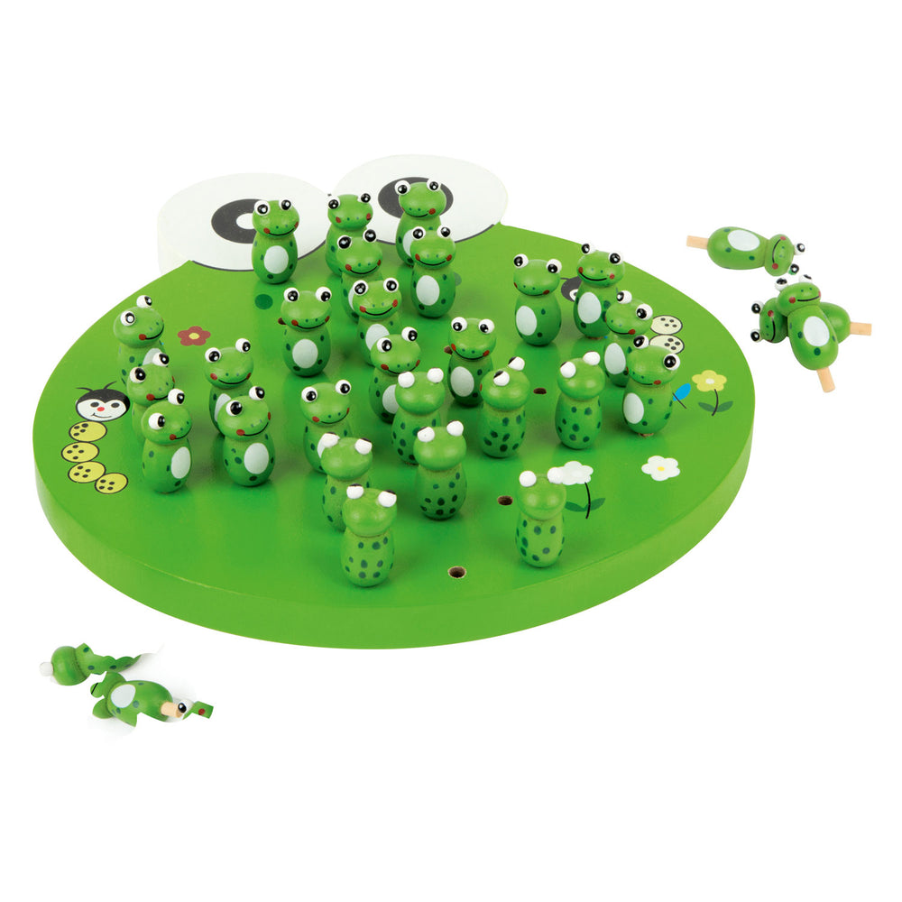 Grenouille solitaire de jeu en bois de petit pied