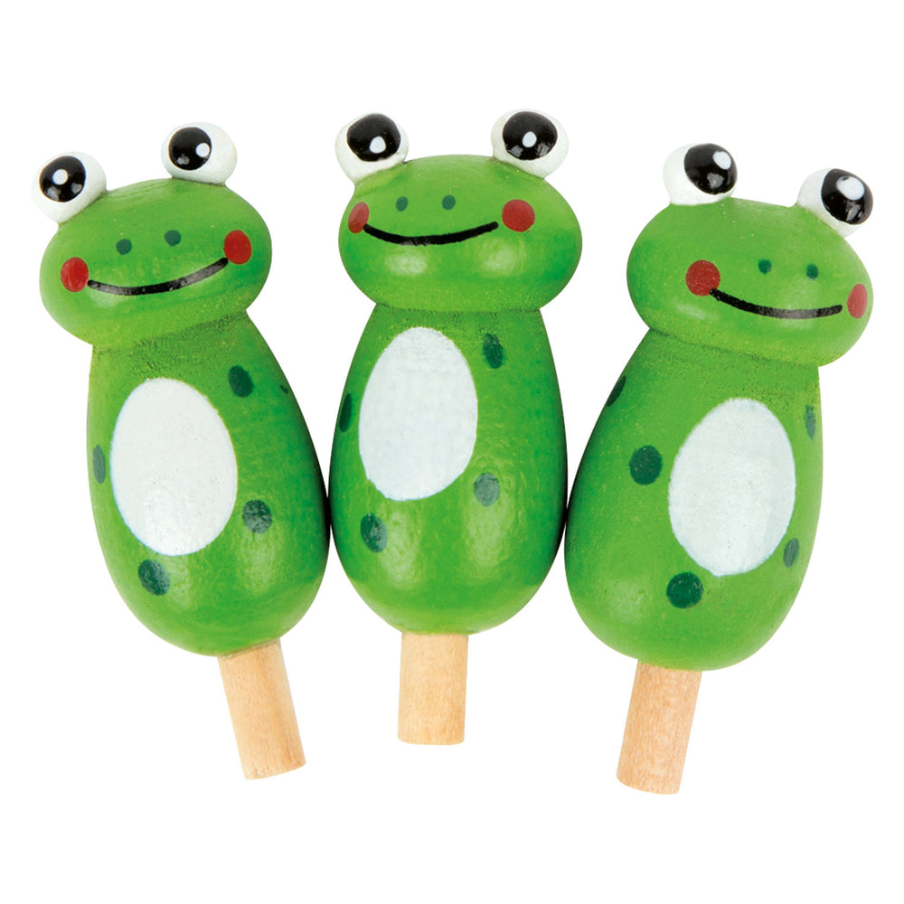 Grenouille solitaire de jeu en bois de petit pied