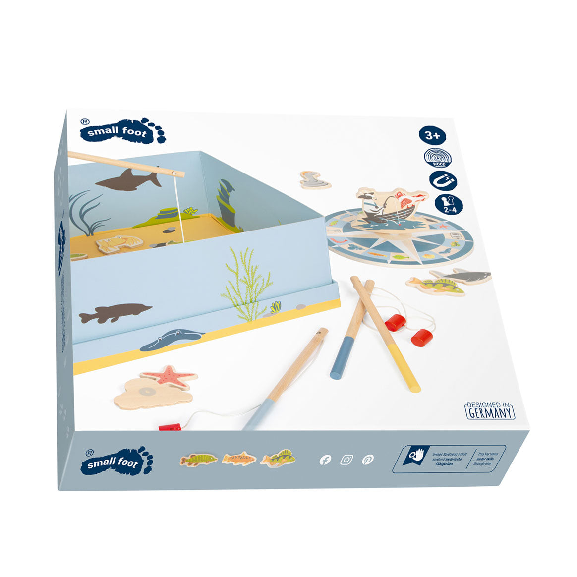 Small foot - houten vishengelspel - 4 spelers