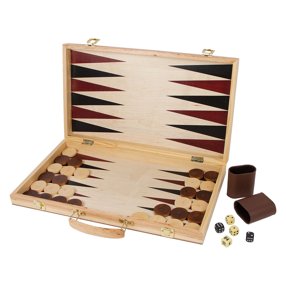 Mažos pėdos mediniai šachmatai ir backgammon