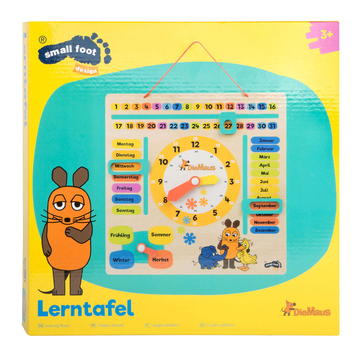 Relógio quadrado de madeira de pé pequeno que parece alemão alemão