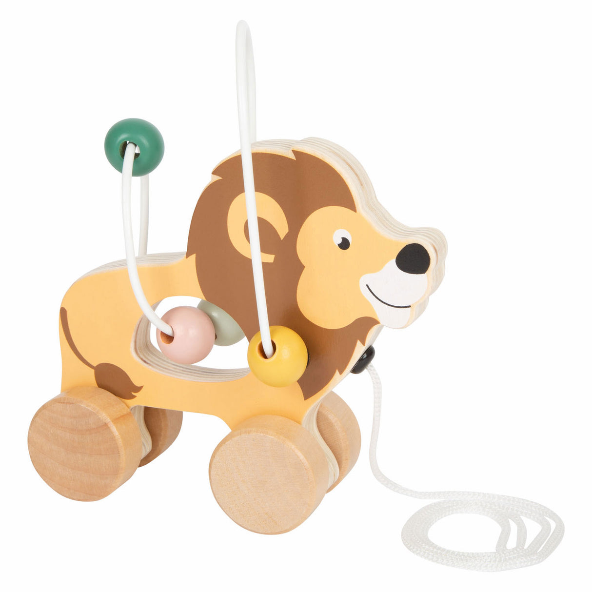 Malá noha drevená trek postava s motorovým safari