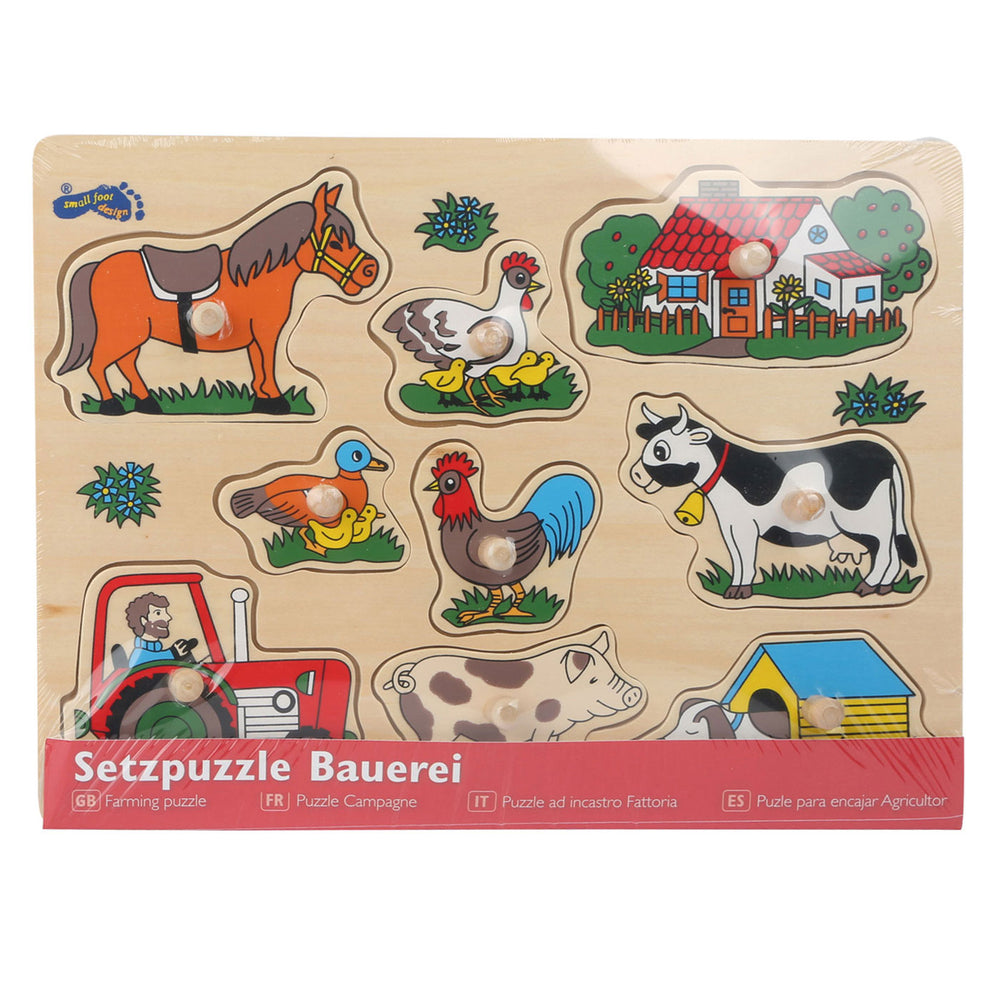Small Foot Wooden Studs Puzzle Farm, 9e.
