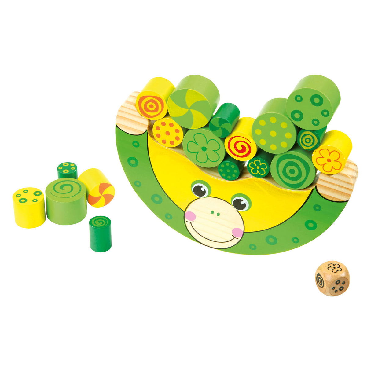 Frog cluiche cothromaíochta adhmaid beag, 20dlg.