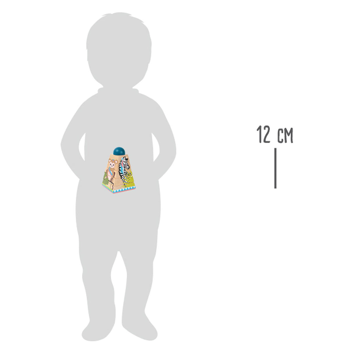 Torre de apilamiento de madera de pie pequeño, 6dlg.