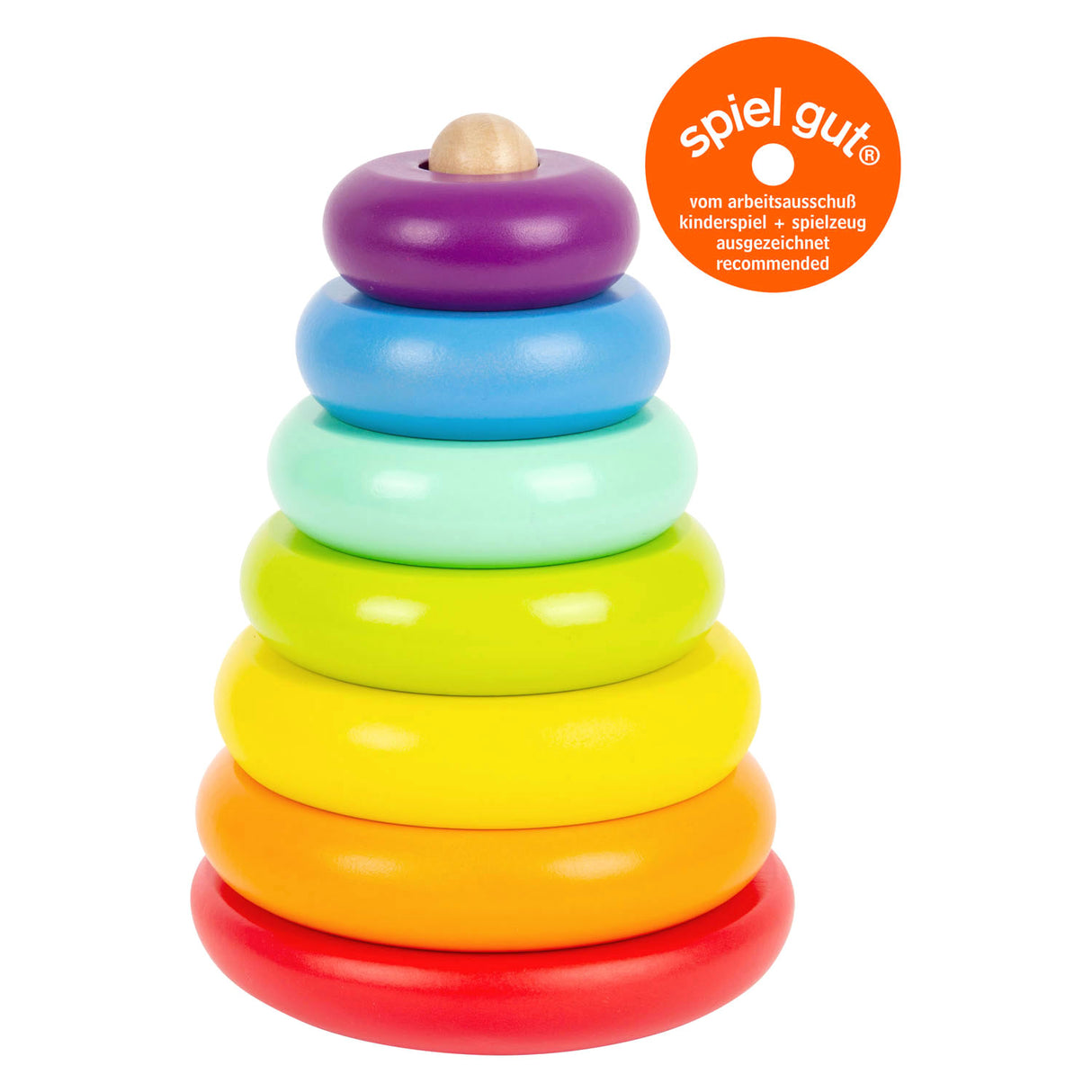 Small Foot Wooden Stacking Tower Rainbow, 7 pcs.