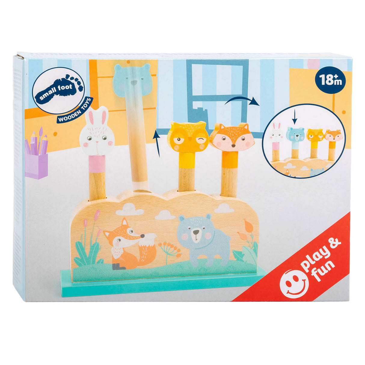 Small Foot Wooden Motor Skills Shape Insert Game Forest Animals, 5-piece.