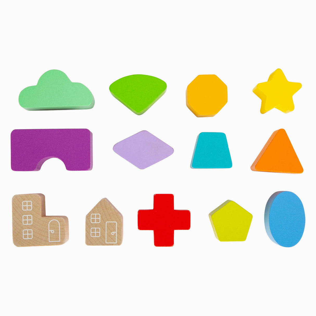 Small Foot Wooden Shape Sorter Cube Rainbow,