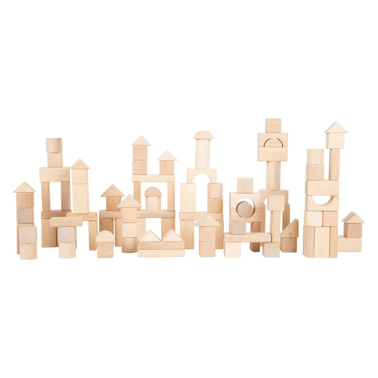 Petit pied - Blocs de construction en bois bien sûr dans le sac, 100dlg.