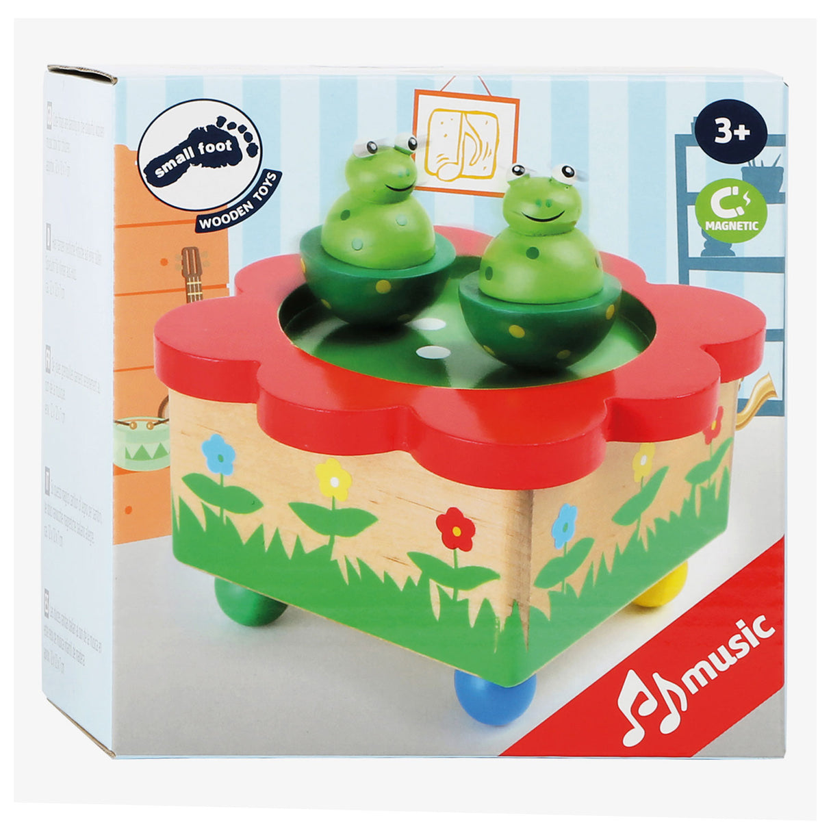 Дървена музикална кутия с малък крак