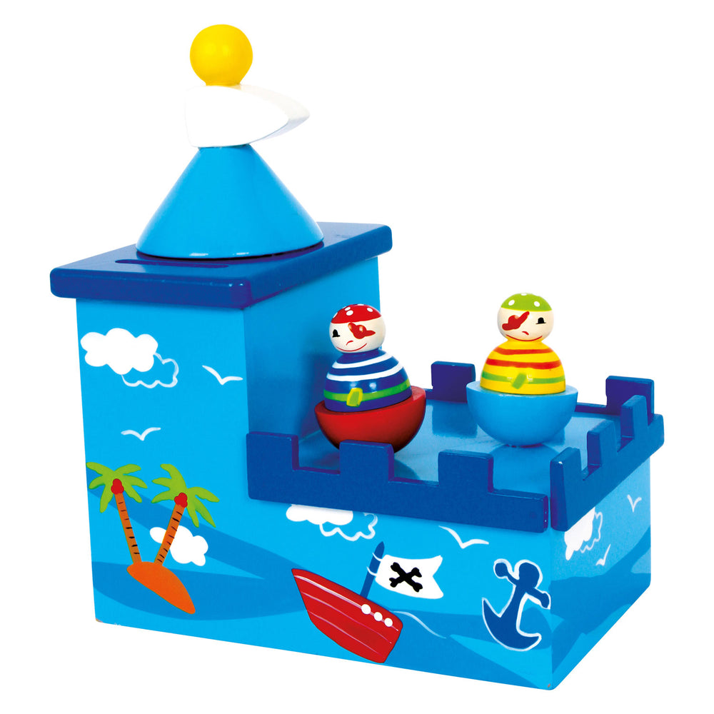 Small Foot Wooden Music Box and Money Box Pirate