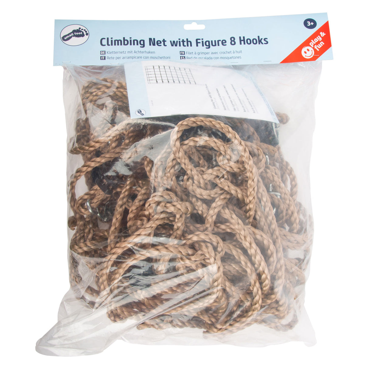 Petit pied - klimnet avec 8 crochets, 200x150 cm