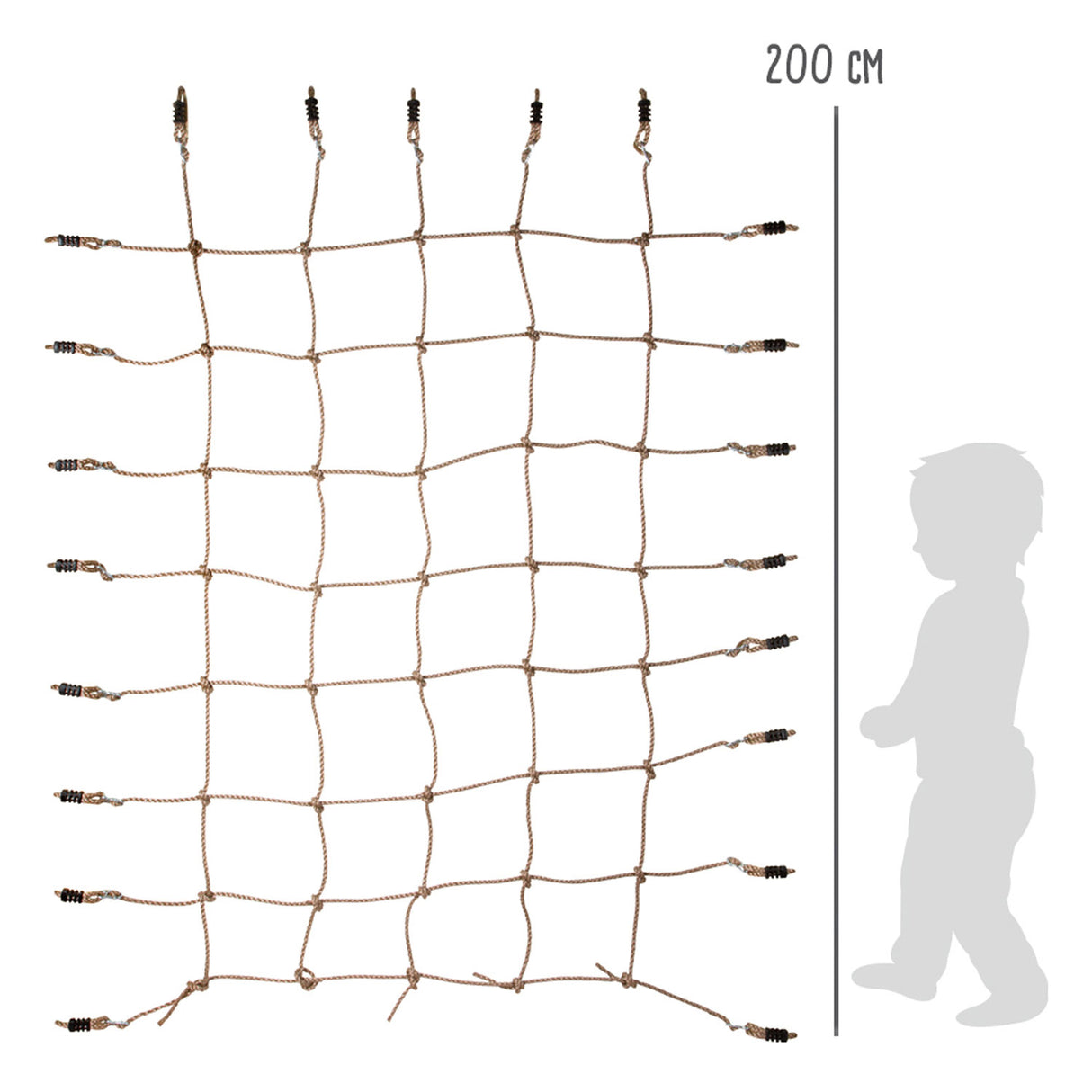 Petit pied - klimnet avec 8 crochets, 200x150 cm