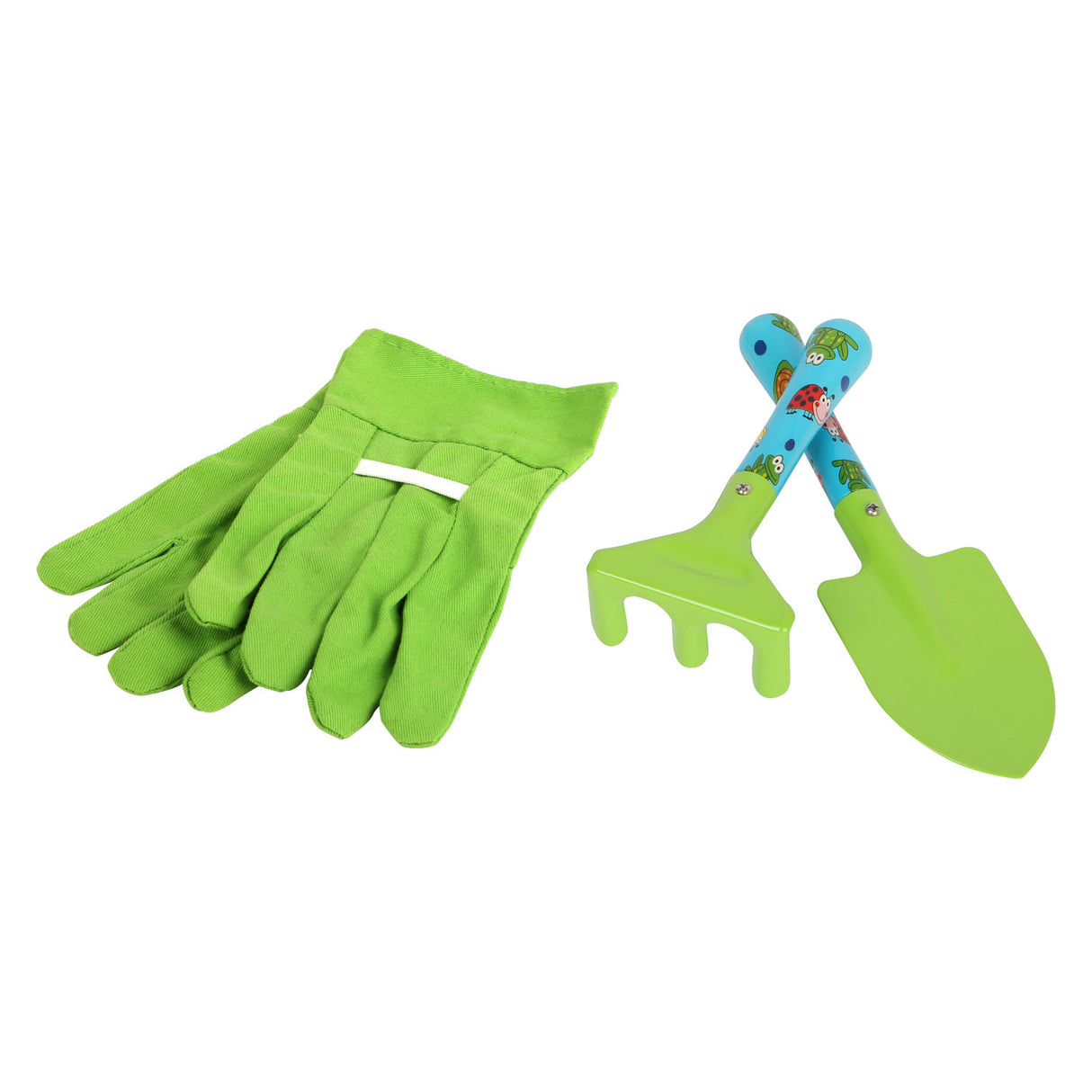 Small foot - garden tools with wheelbarrow green, 8 pcs.