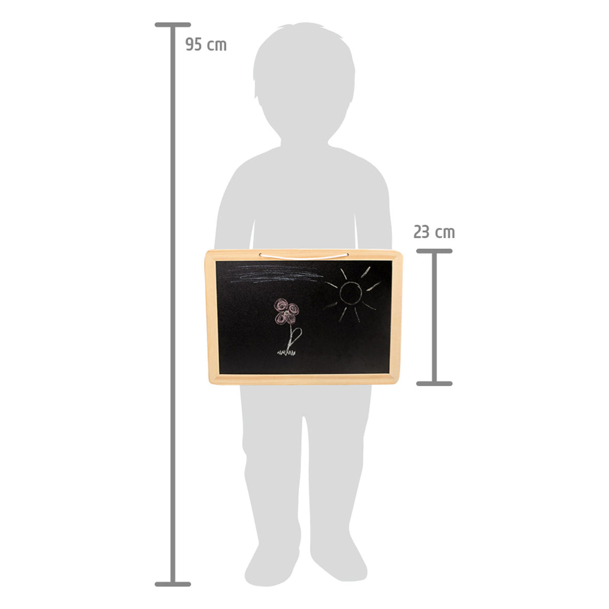 Klenge Fouss - Holzklakboard mat faarwege Chalks, 7DLG.