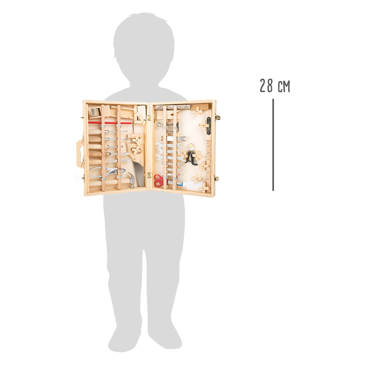 Kis láb - fa szerszámosláda deluxe szerszámokkal, 28 db.