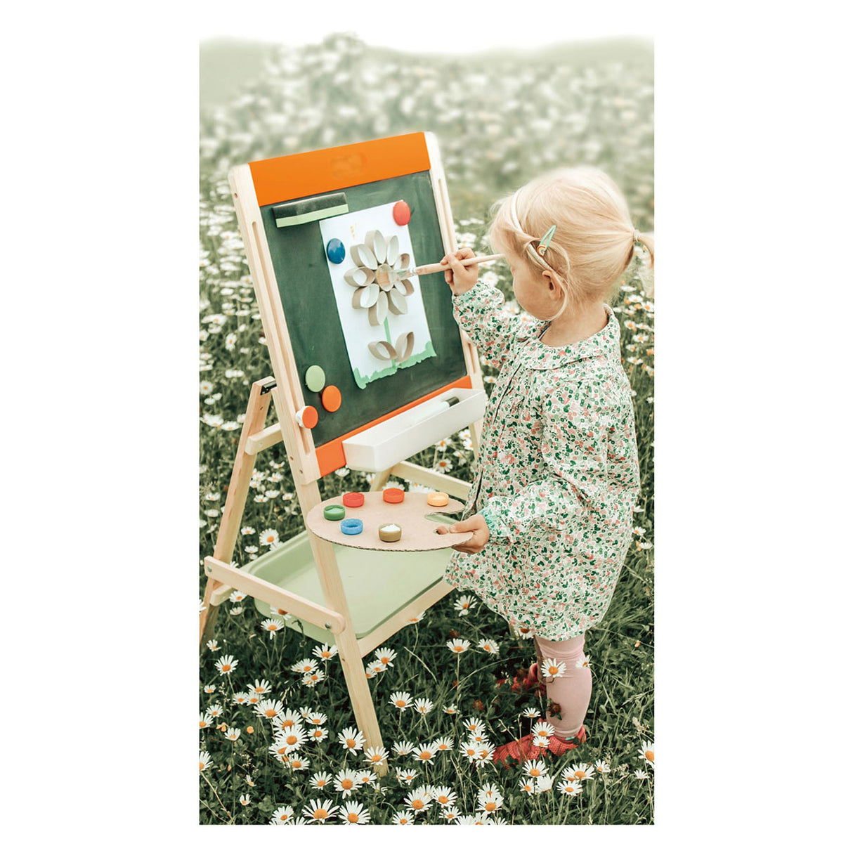 Малък крак - дървена тебешир и магнитна дъска, 7dlg.