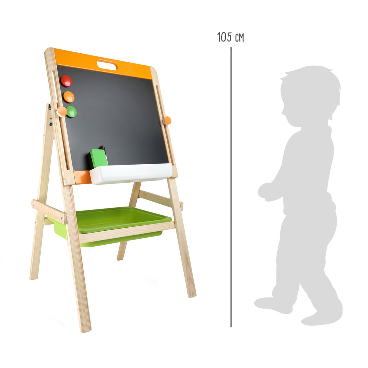 Малък крак - дървена тебешир и магнитна дъска, 7dlg.