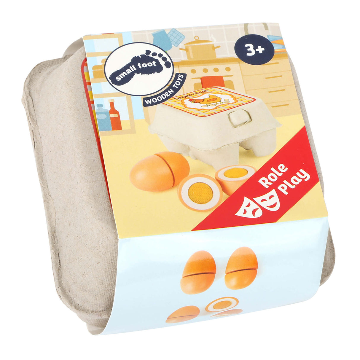 Cos beag - uibheacha bia súgartha adhmaid, 9 píosa.