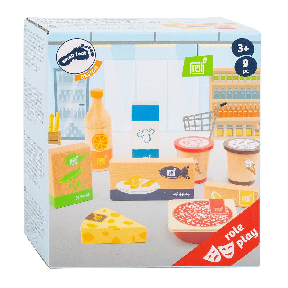 Small Foot Wooden Play Food Studené a mrazené výrobky, 9 ks.