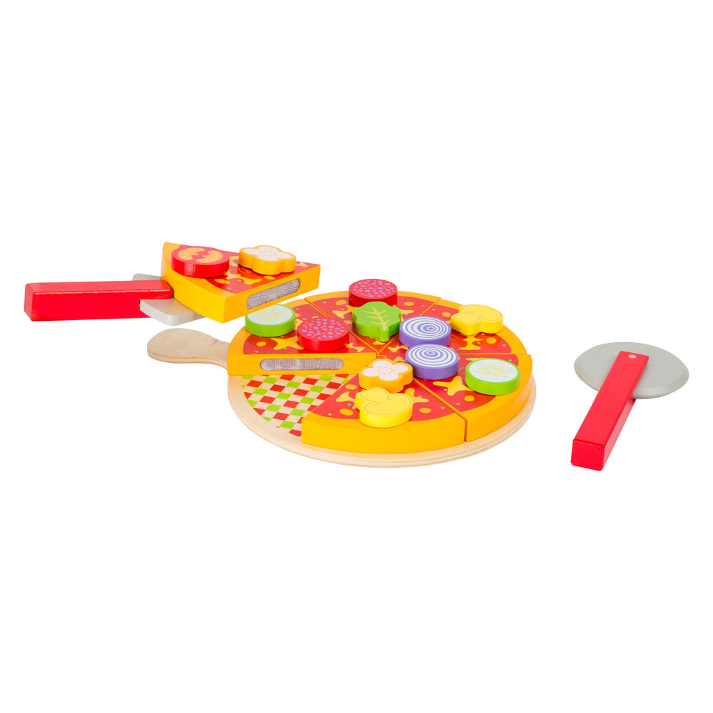 Small Foot Wooden Cutting Play Food Pizza Set, 21pcs.