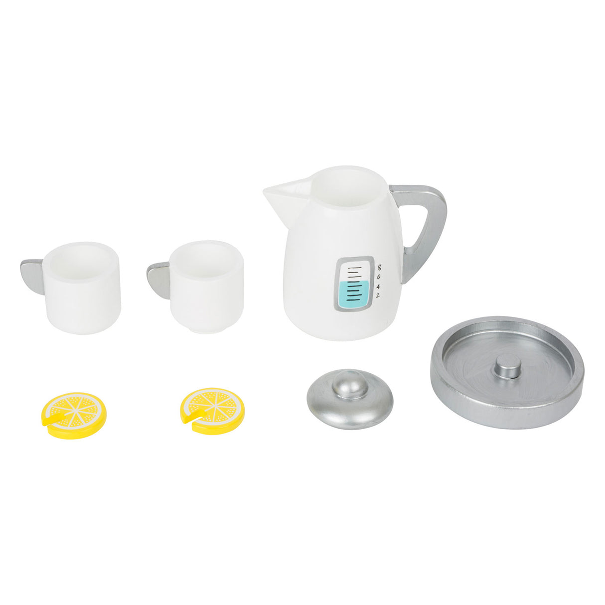 Malá nožní dřevěný čaj s konvicí, 7dlg.