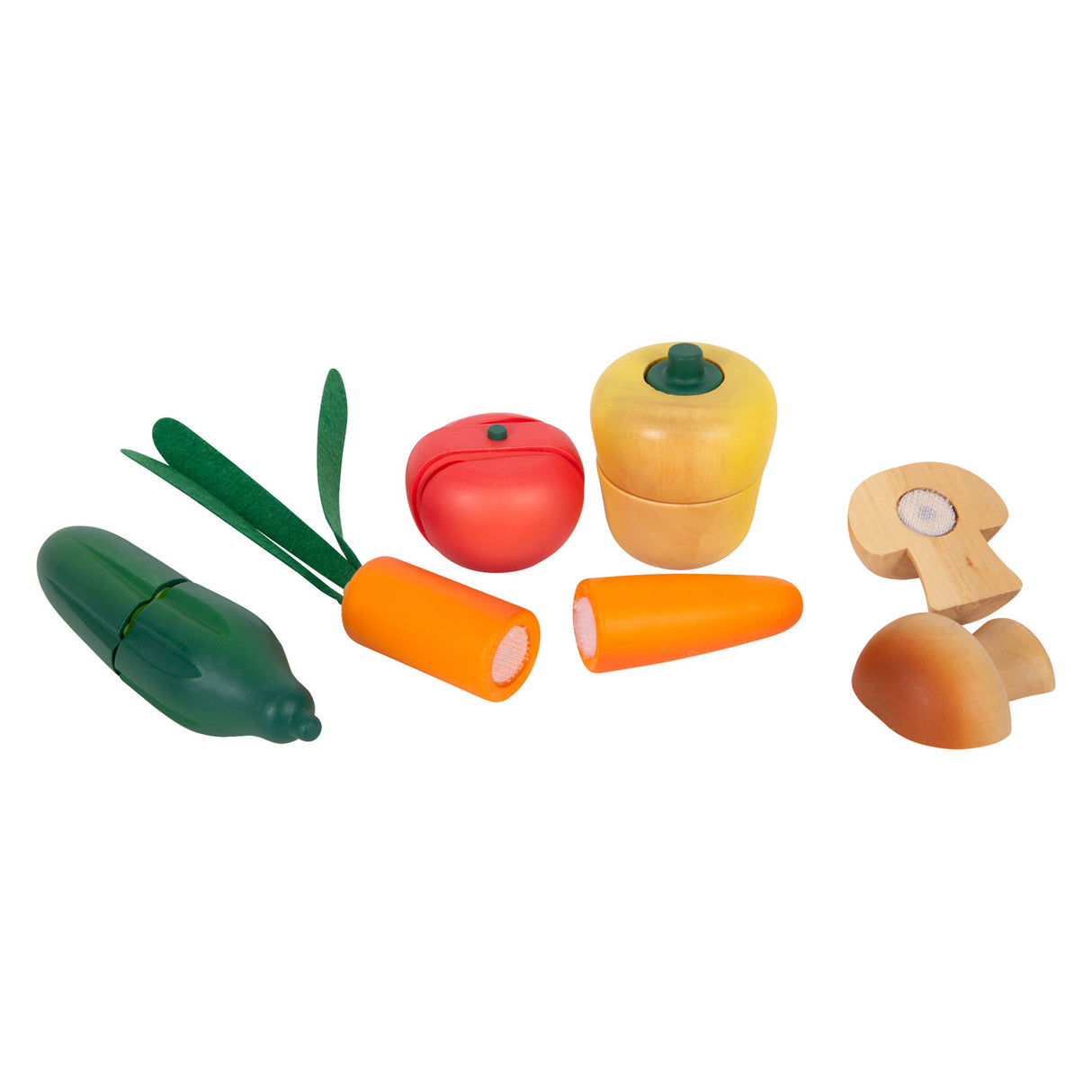 Set de vegetales Snijen Speelten de madera de pie pequeño, 13dlg.
