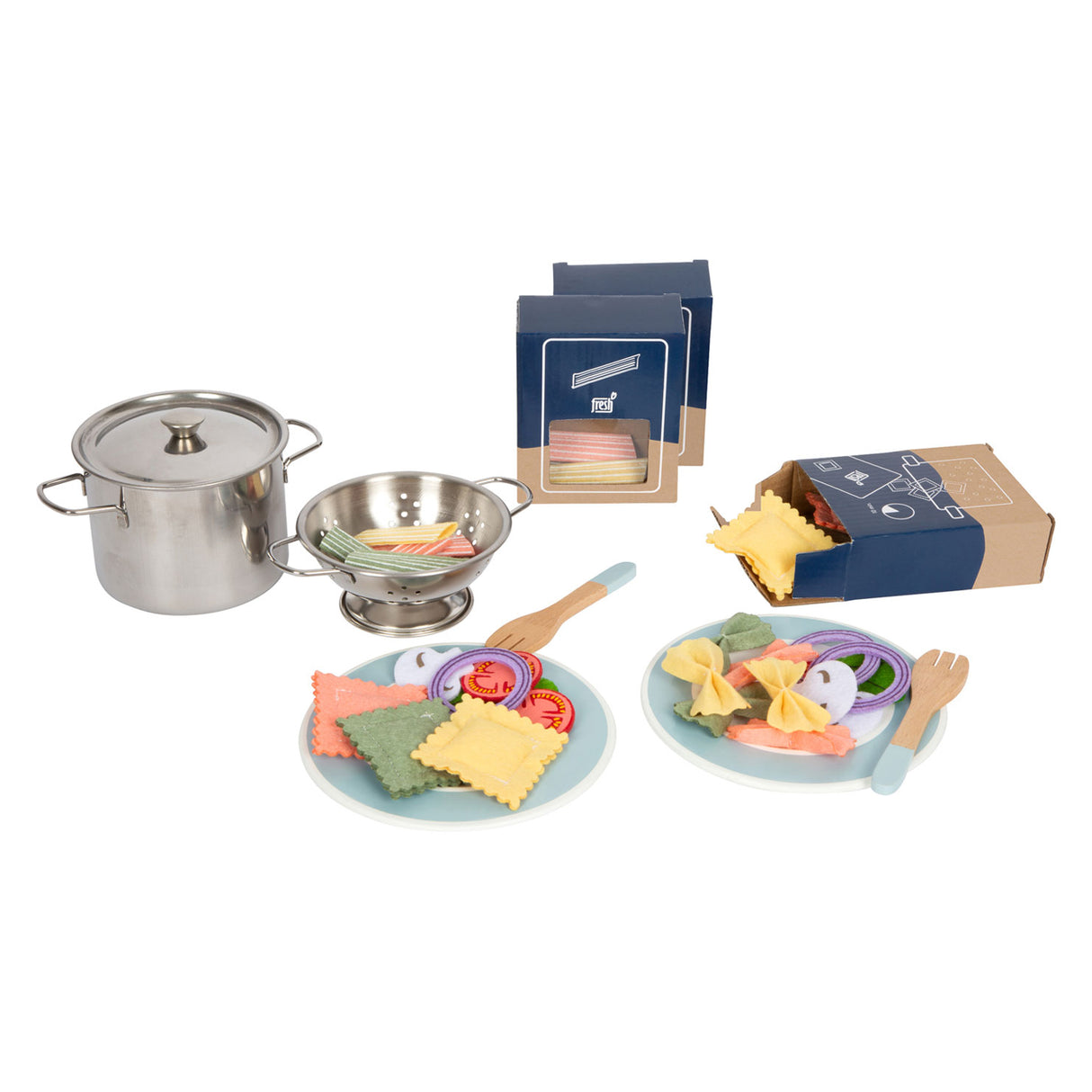 Crúibe Beaga Súgartha Adhmaid Bia Pasta Chef Set, 19 píosaí.