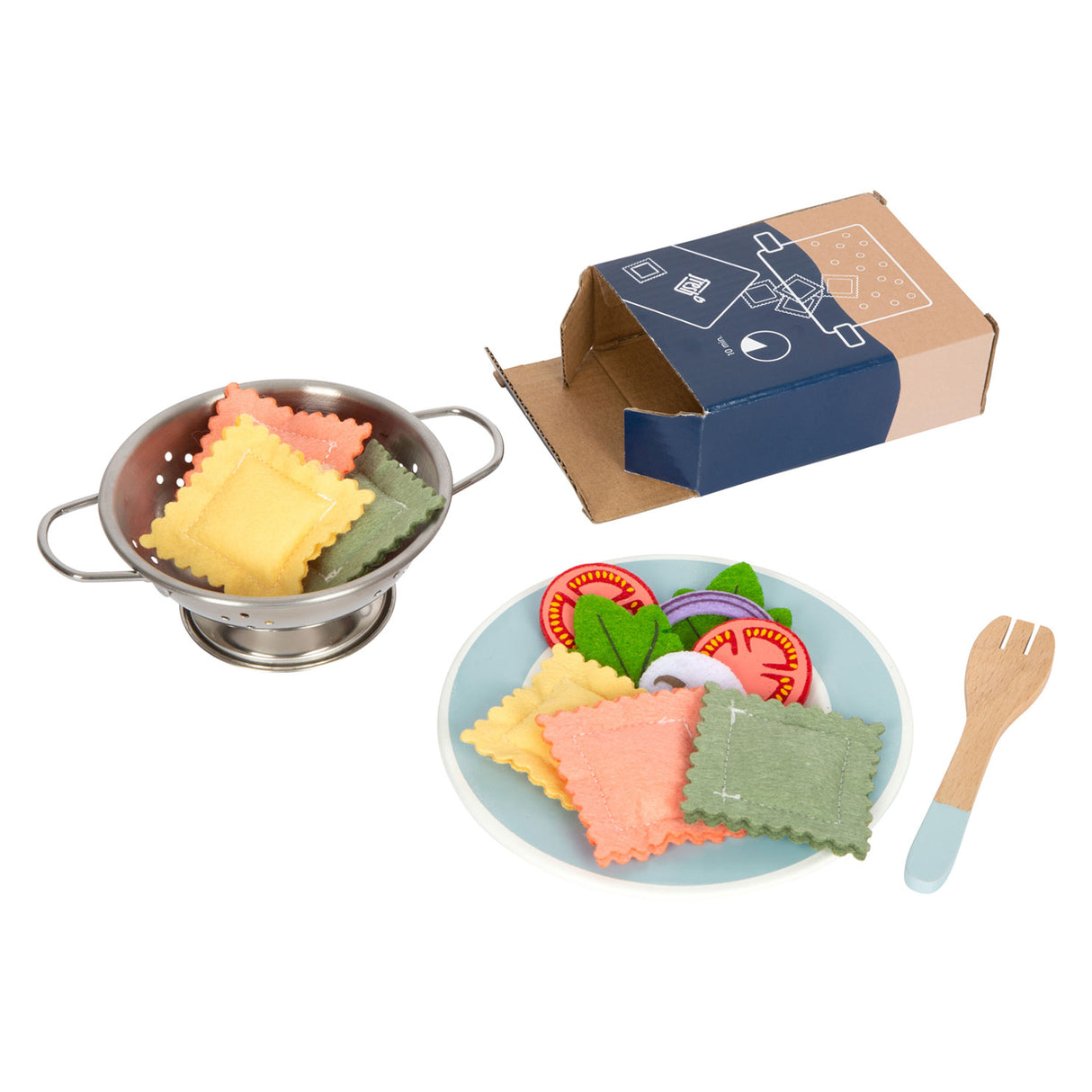 Crúibe Beaga Súgartha Adhmaid Bia Pasta Chef Set, 19 píosaí.