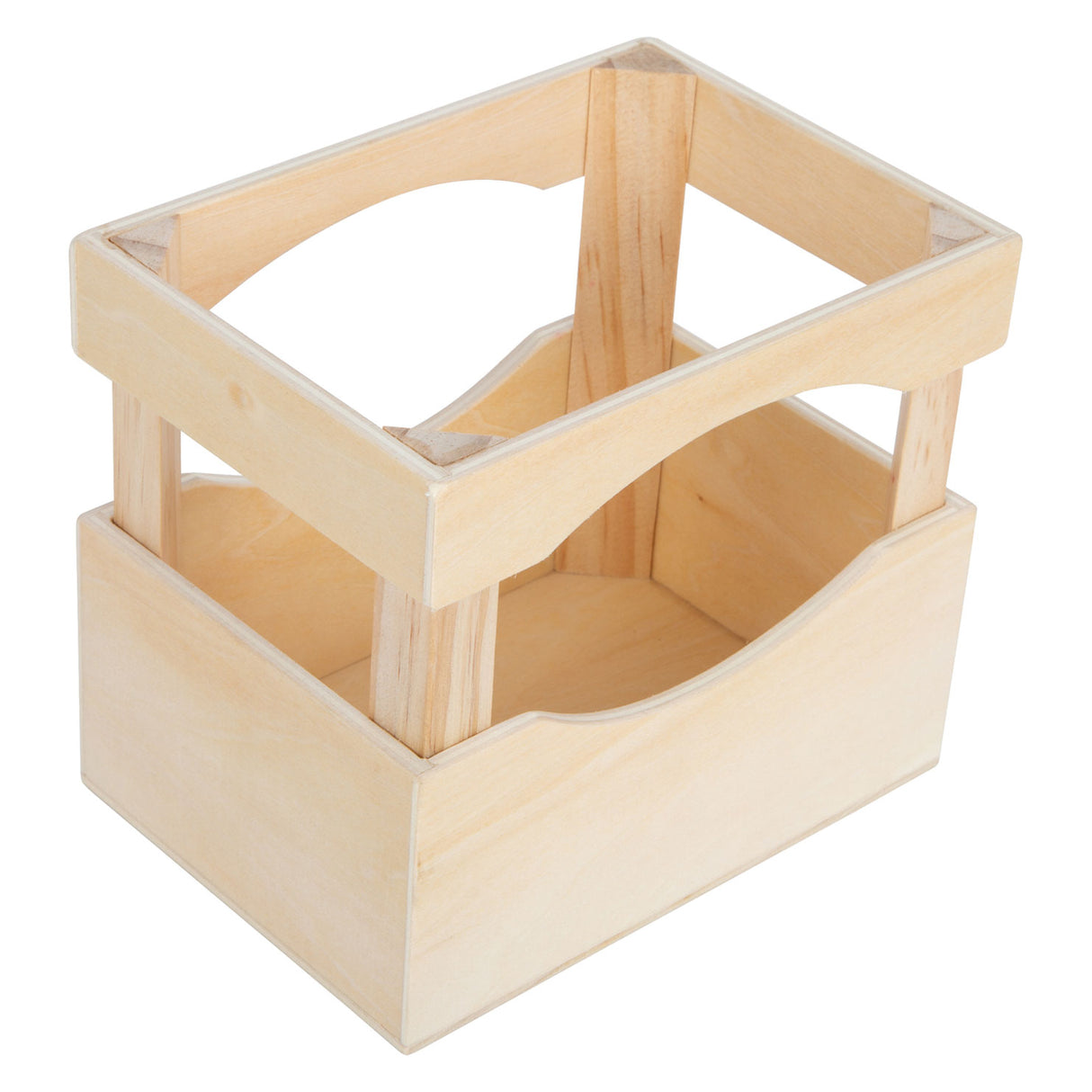 Crate de madera de pie pequeño con botellas, 7dlg.