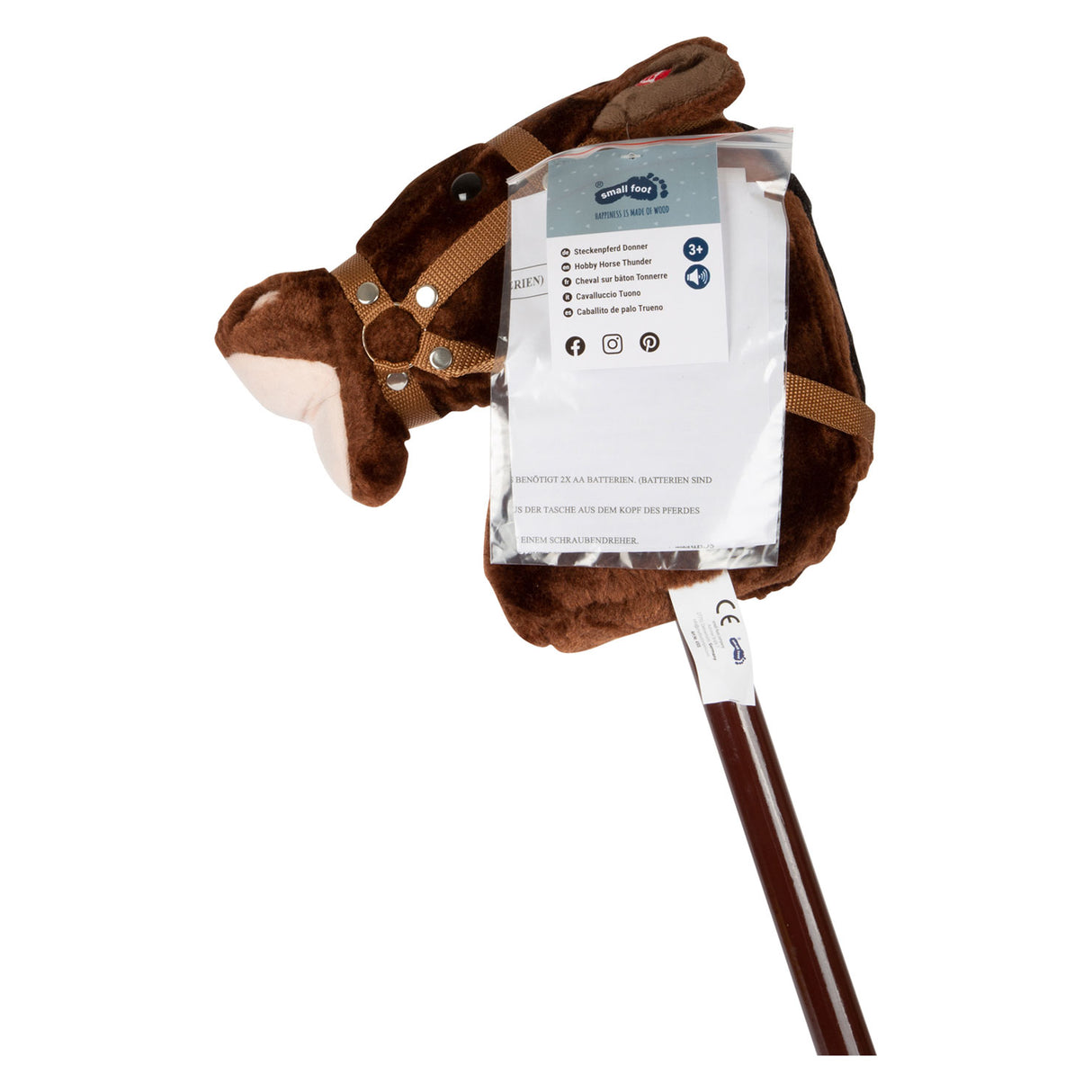 Peque de pie de madera Hobby Horse Thunder, 88 cm