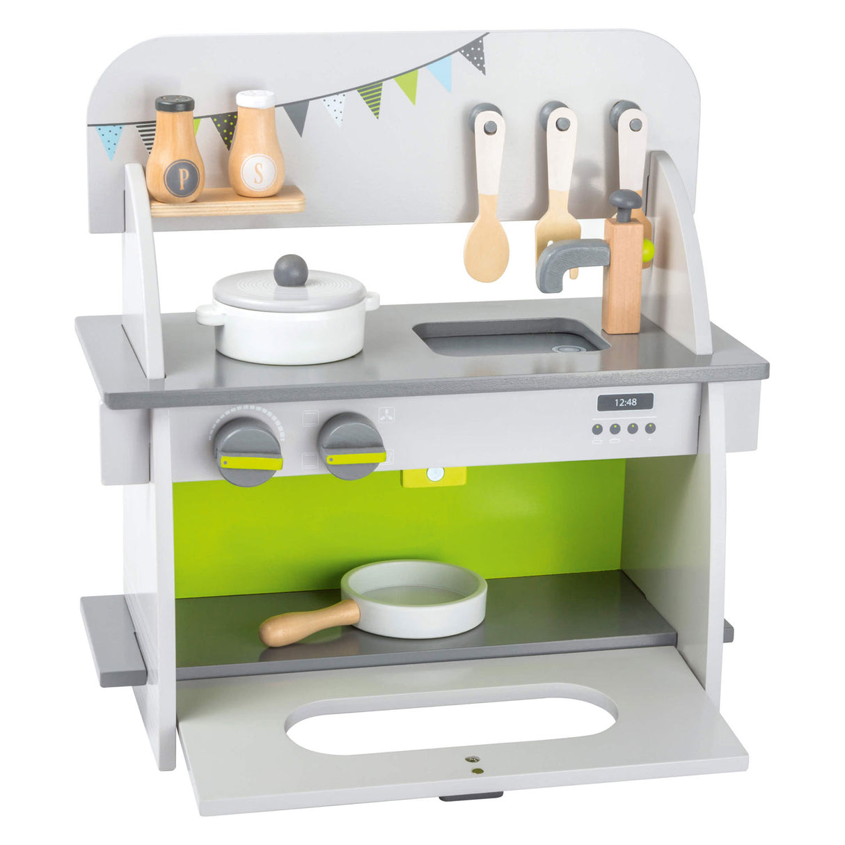 Small Foot Wooden Play Kitchen Compact, 9-piece.