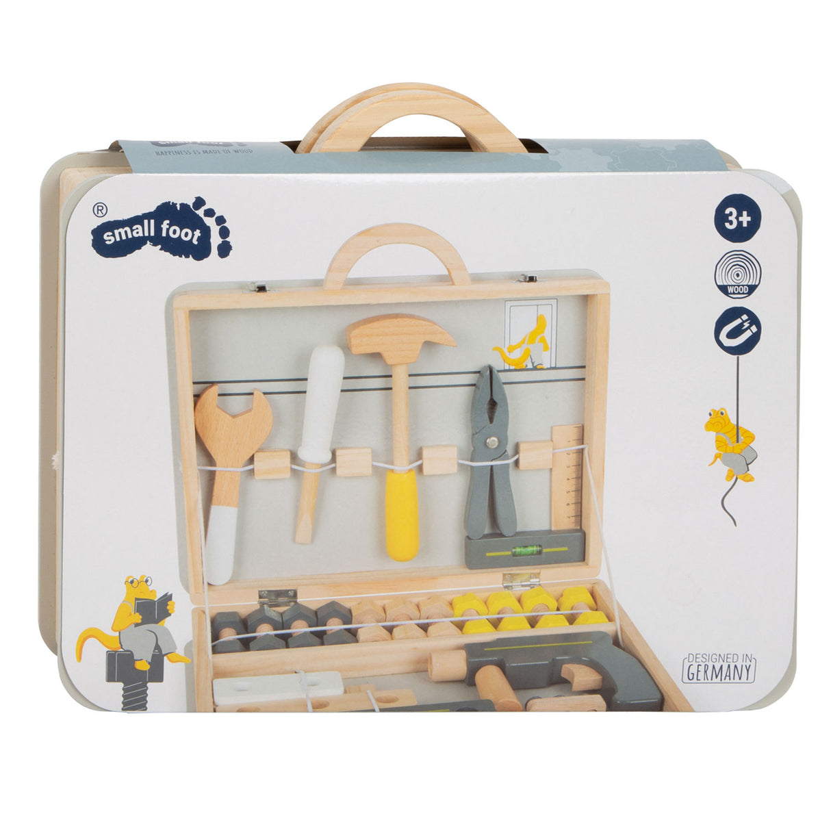 Petit pied - boîtier d'outils en bois mini, 44dlg,