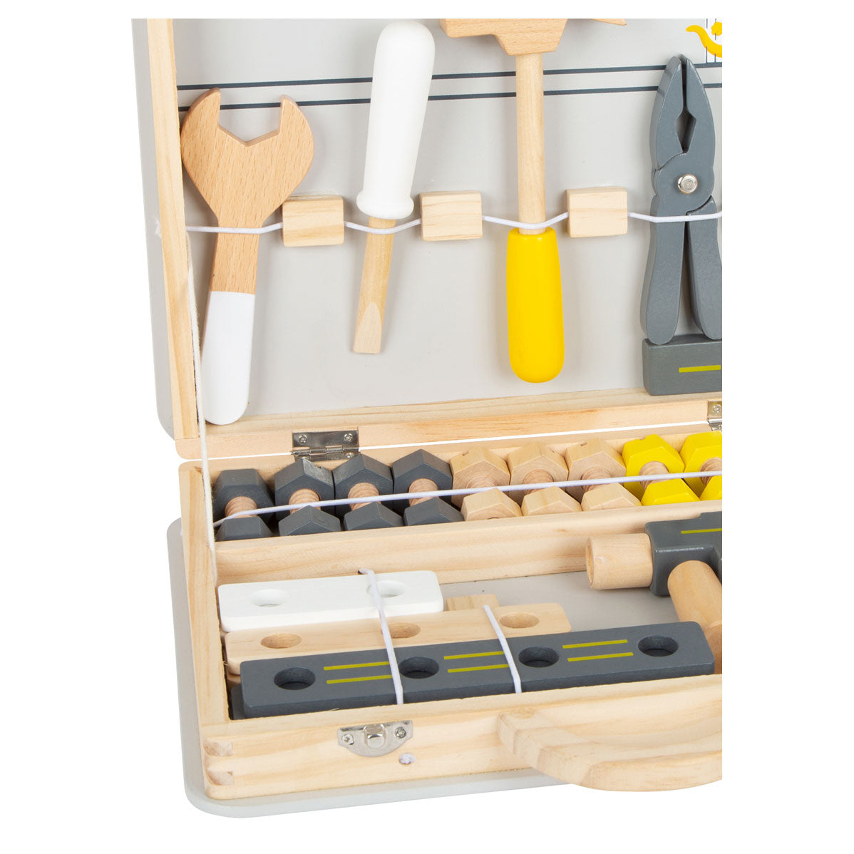 Petit pied - boîtier d'outils en bois mini, 44dlg,