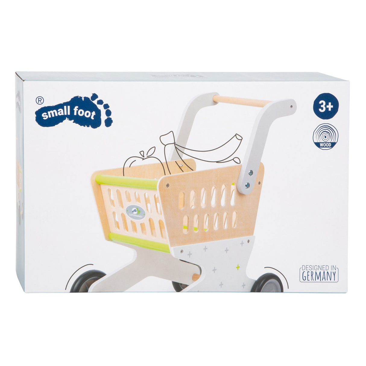 Piccolo piede - Supermercato in carrello per la spesa in legno